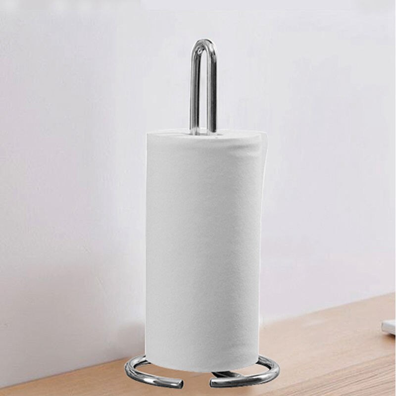 -køkkenrulleholder, metal , 12 x 32 x 12 cm,  sølv blank