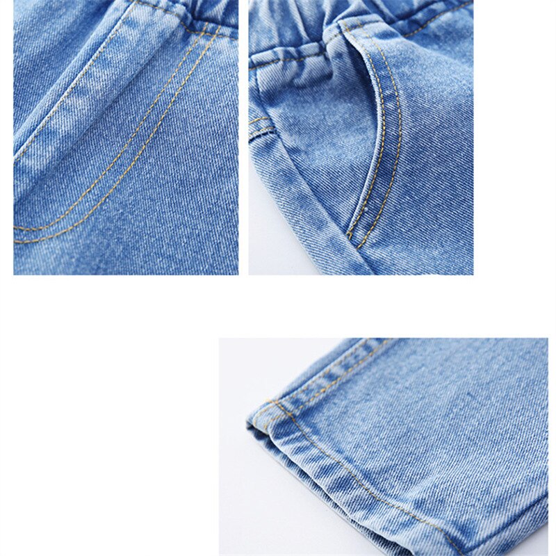 Jean crayon en Denim pour filles, pantalon décontracté à motifs géométriques, taille élastique, extensible, Slim, pour enfants, printemps automne, 2022