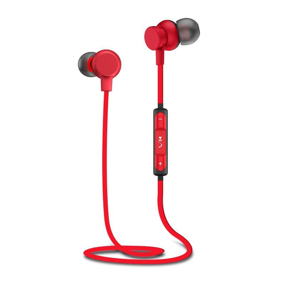 LB-T2 Bluetooth 5.0 Draadloze Koptelefoon Ingebouwde Microfoon Stereo Bass In-Ear Magnetische Oordopjes Lange Speelduur Stereo Hifi Oordopjes: Rood