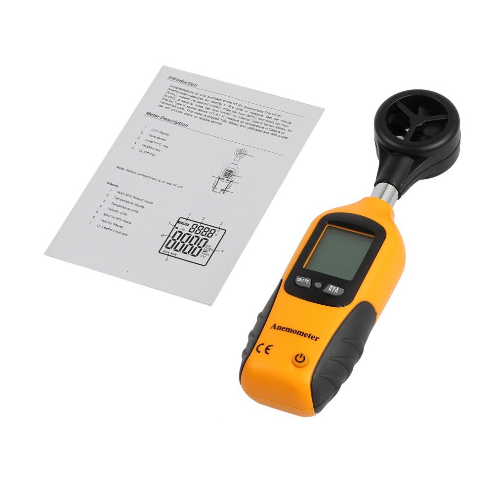 Neoteck Digitale Wind Speed Meter Pocket Windmeters Snelheid Temperatuur Digitale Wind Gauge Meting Tester Gereedschap