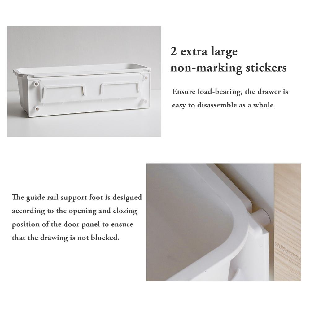 High Capacity Frosted Cabinet Storage Box Wall-mounted Container No Need Perforate For Kitchen Cabinet Bathroom