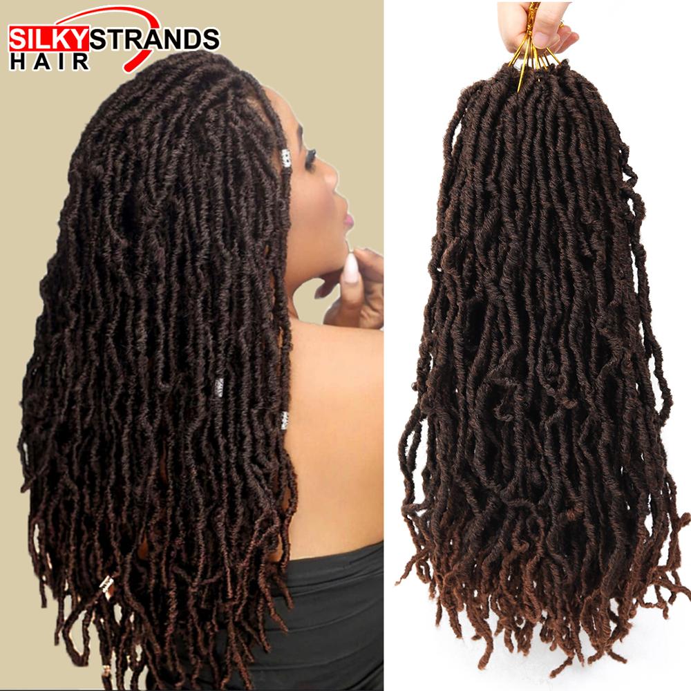 18 Inch Nu Faux Locs Crochet Hair Extension For Black Women Synthetic Ombre 20 Strands Goddess Faux Locs Curly Crochet Braids