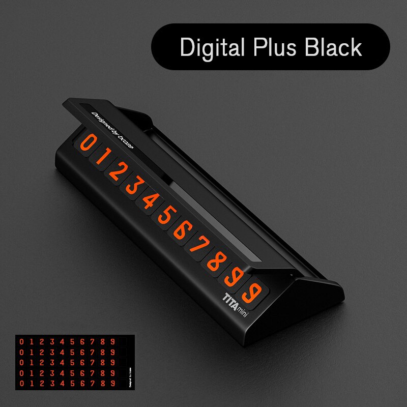 Auto tijdelijke parkeerkaart telefoonnummer digitaal plus zwarte kaart kenteken telefoonnummer parkeerplaats stop auto accessoires: Digitaal plus zwart