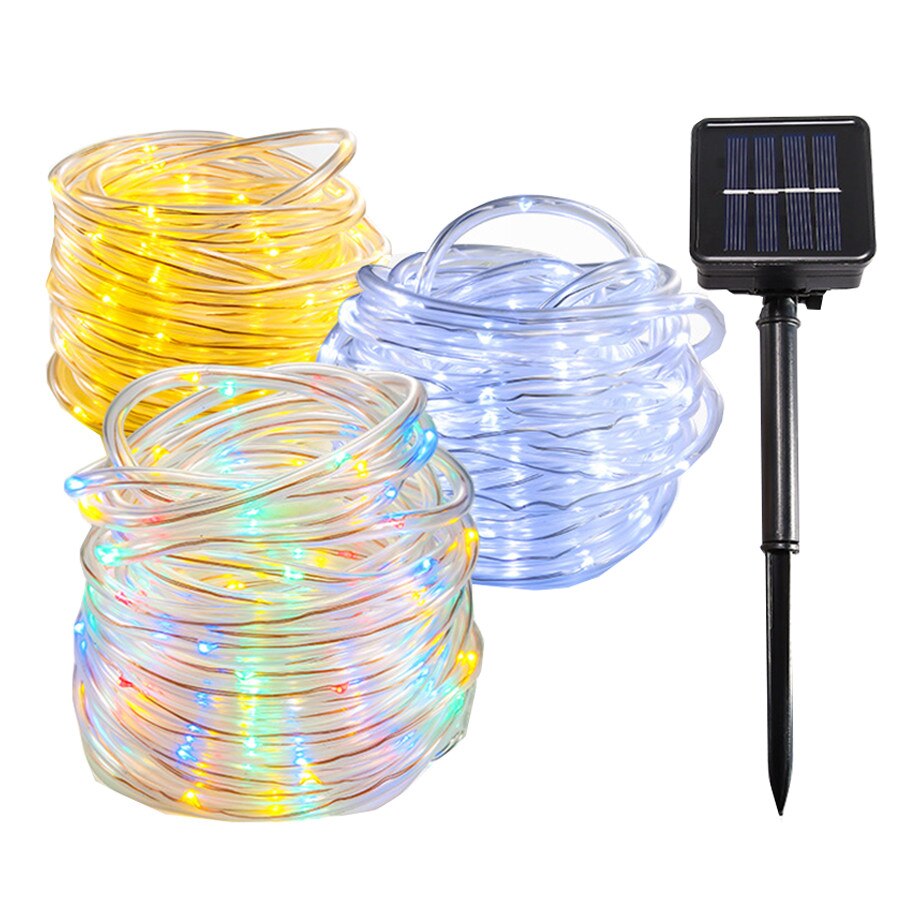 100/200 LED corde solaire Tube chaîne lumière extérieure jardin solaire fil de cuivre fée lumière pour bricolage arbre jardin pelouse fête décor