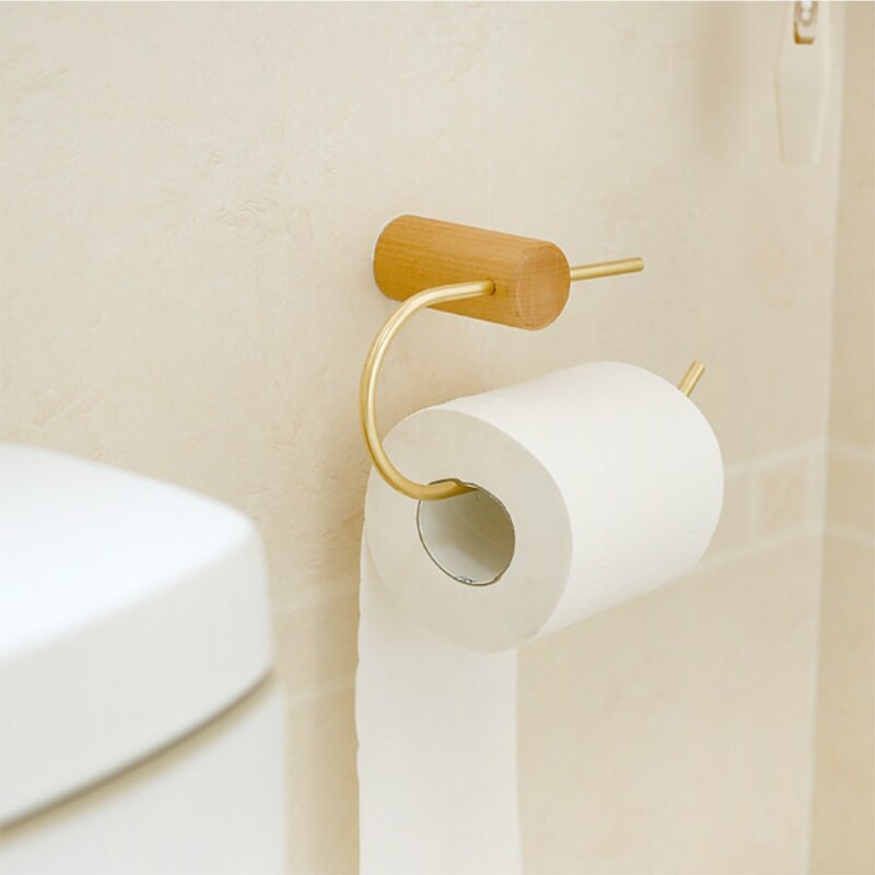 Nordic Bathroom Roll Holder,Wall Hanging Napkin Holder Gold Toilet Paper Towel Holder Kitchen Storage Shelf