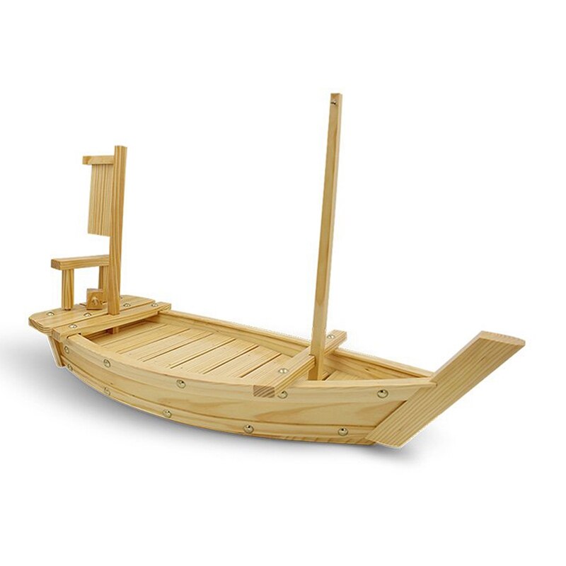 Bandeja de madera para Sushi, plato de barco para servir, tamaño grande de 50cm para restaurante