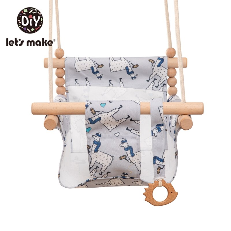 Facciamo giocattoli per bambini altalena per bambini Set altalene di sicurezza sospese al di fuori del piccolo cestino da interno oscillante 0-12 mesi: Hammock 4