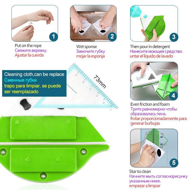 Magnetic Glass Brush Double Side Glass Cleaning Brush For Window Cleaning Household Cleaning Tool Magnetic Window Cleaner Glass