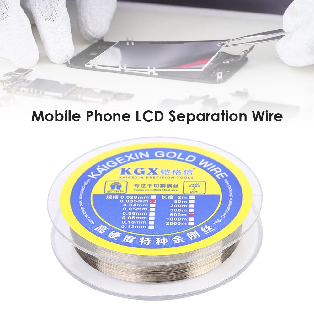 0.035mm/0.04mm/0.05mm/0.06mm Mobile Phone Screen Separating Wire 500m Glass Cutting Line for iPhone Samsung Phone Repair Tools