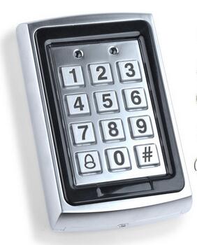 Metal RFID Reader 125kHz Proximity Door Access Control Keypad 7612 Support 1000+ 10 Key Fobs For RFID Door Access Control System