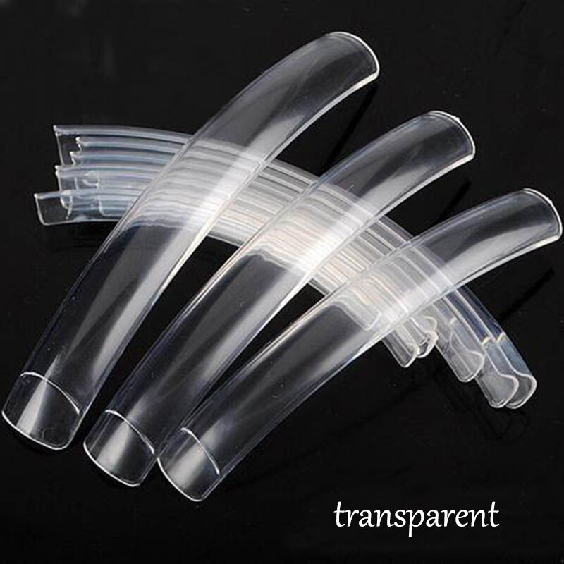 Lot de 50 faux ongles ronds et très longs en forme de rectangle pour nail art 3d et gel uv, 3 couleurs au choix, longueur  : 6.7cm - 9cm