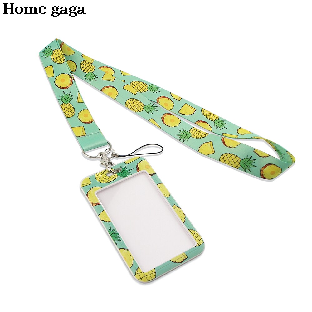 DB326 Homegaga Fruit Ananas Nekkoord Lanyards Id Badge Kaarthouder Sleutelhanger Mobiele Telefoon Strap Lint Singels Ketting