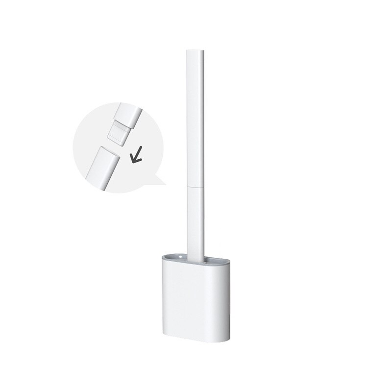 Toiletborstel Met Houder Zwart Muur Gemonteerde Afneembare Handvat Badkamer Cleaner Duurzaam Wc Accessorie Wc-borstel Tooll: White