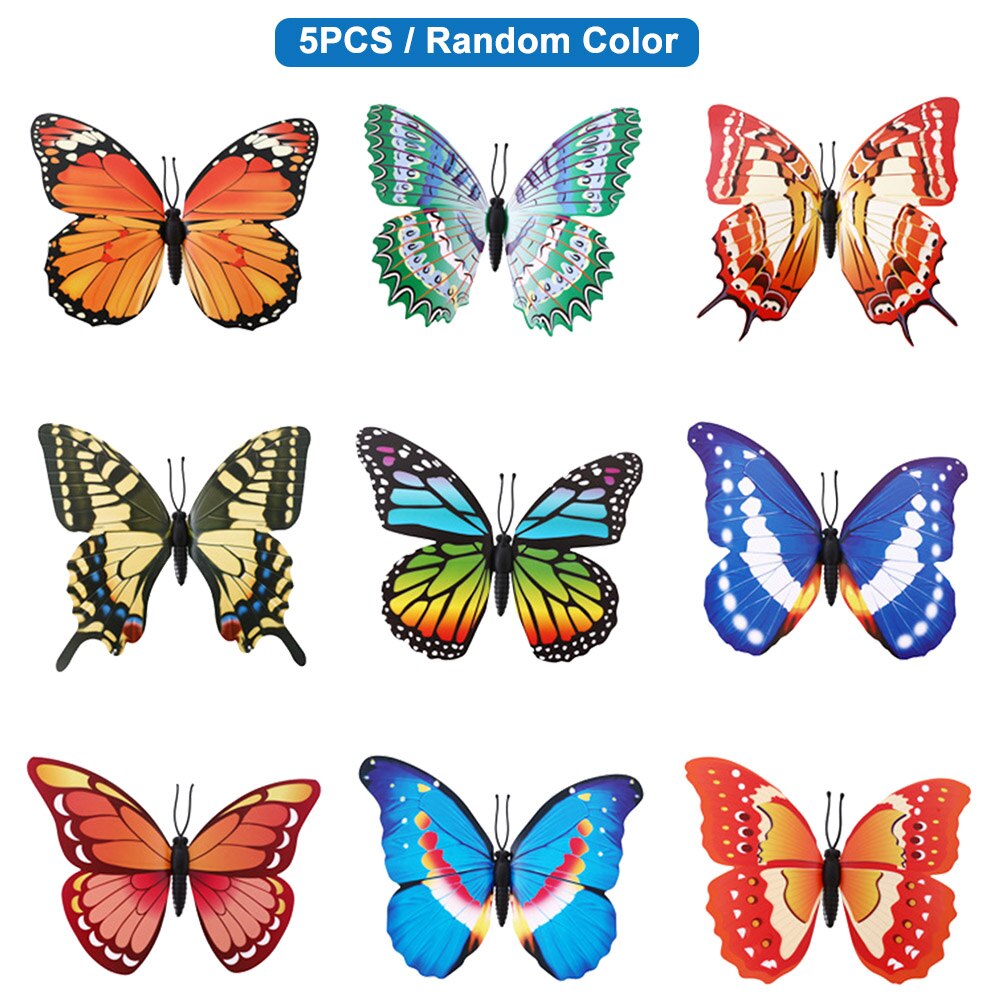 5 stücke Simulation Handwerk Hof 3D Rasen Garten Ornament Pflanze Dekor Bunte drinnen draussen Universal- DIY Hause Schmetterling Einatz