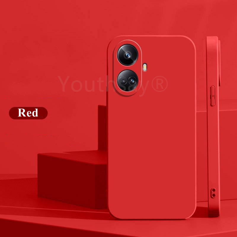 Pour Realme C55 Housse Realme C55 Coquille Funda TPU Souple En Silicone D'origine Étui Arrière Realme C55: Néoprène / Rouge