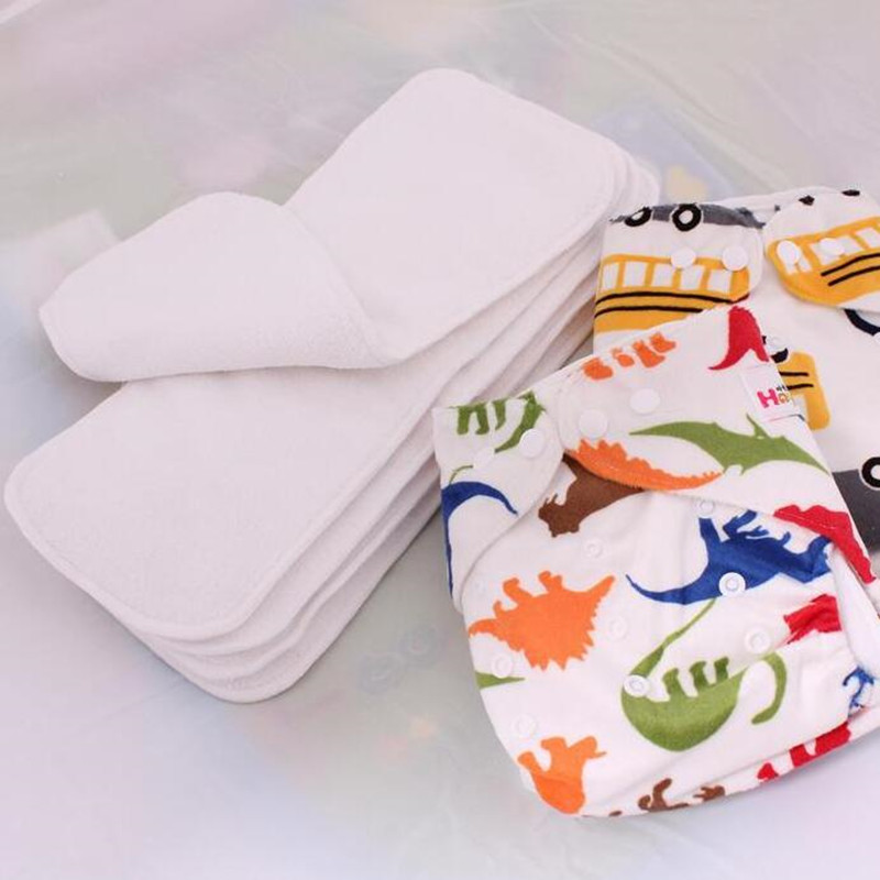 Sunny ju 5 STKS/PARTIJ 3 lagen Inserts Microfiber Katoen Zachte Baby Luiers Wasbare Herbruikbare Baby Luiers Nappy Gloednieuwe