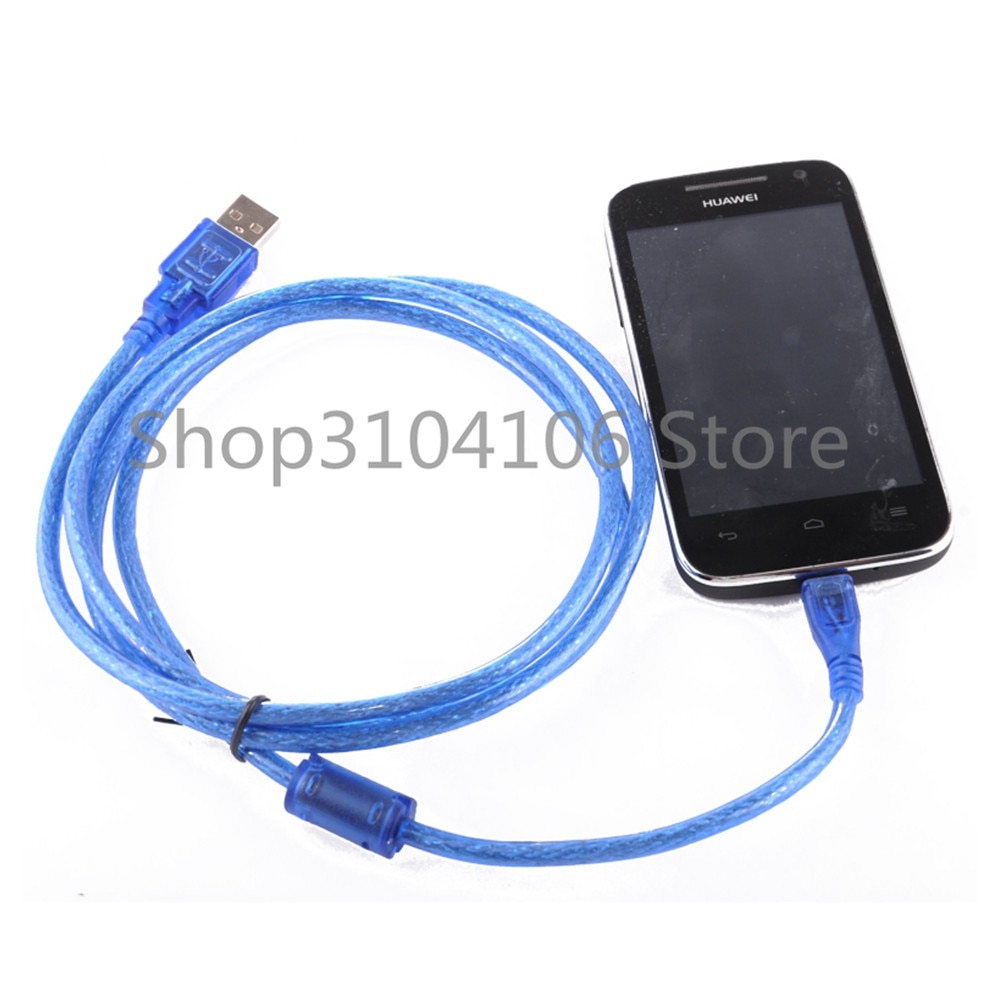 Micro USB 2.0 Data Cable USB Type A to Mirco USB 2.0 Male Dual Shielding(Foil+Braided inside) Transparent Blue