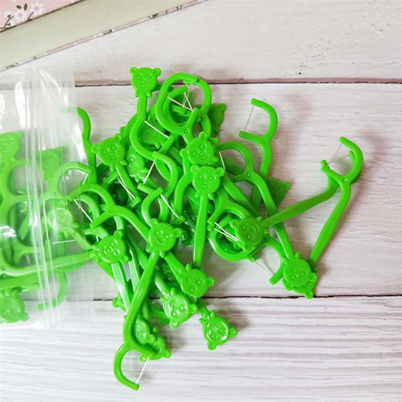 100PCS Floss Sticks Portable Handle Dental Floss Teeth Cleaner for Boys Children Kids