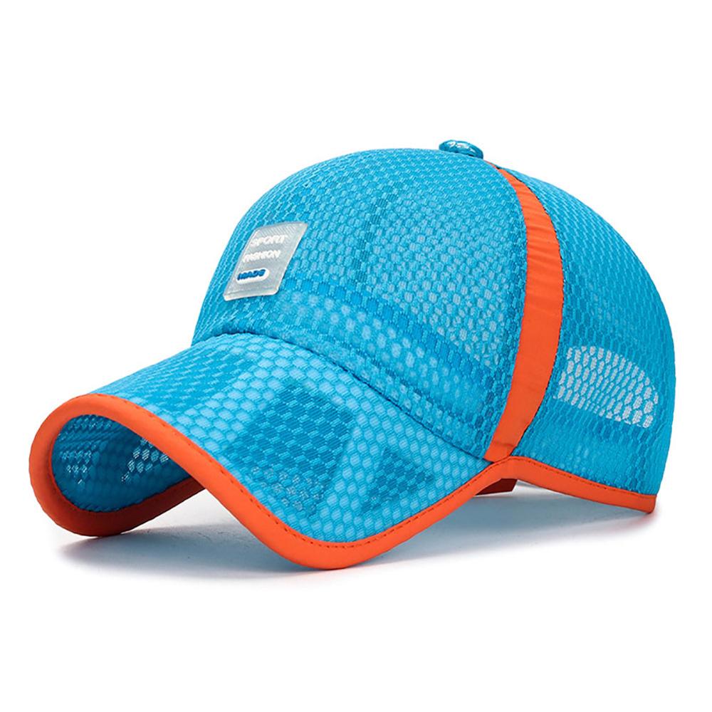 Kinderen mesh pet baseball pet ademende meisjes pet voor de zomer: Helblauw