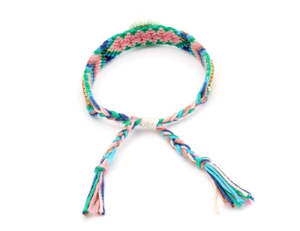 Boho Natur Weiß Kauri Muschel Licht Blau Glasperlen Gewebt Freundschaft Armbinde Frauen Männer Klaue Hammer Grün Rosa Schmuck