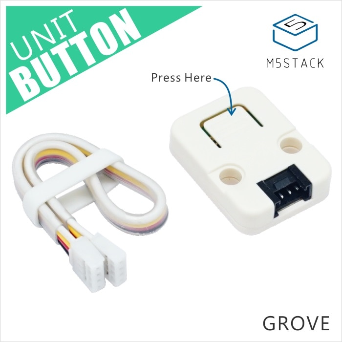 M5Stack Official Mini Button Unit for ESP32 Arduino Micropython Development Kit with GROVE GPIO Port Blockly