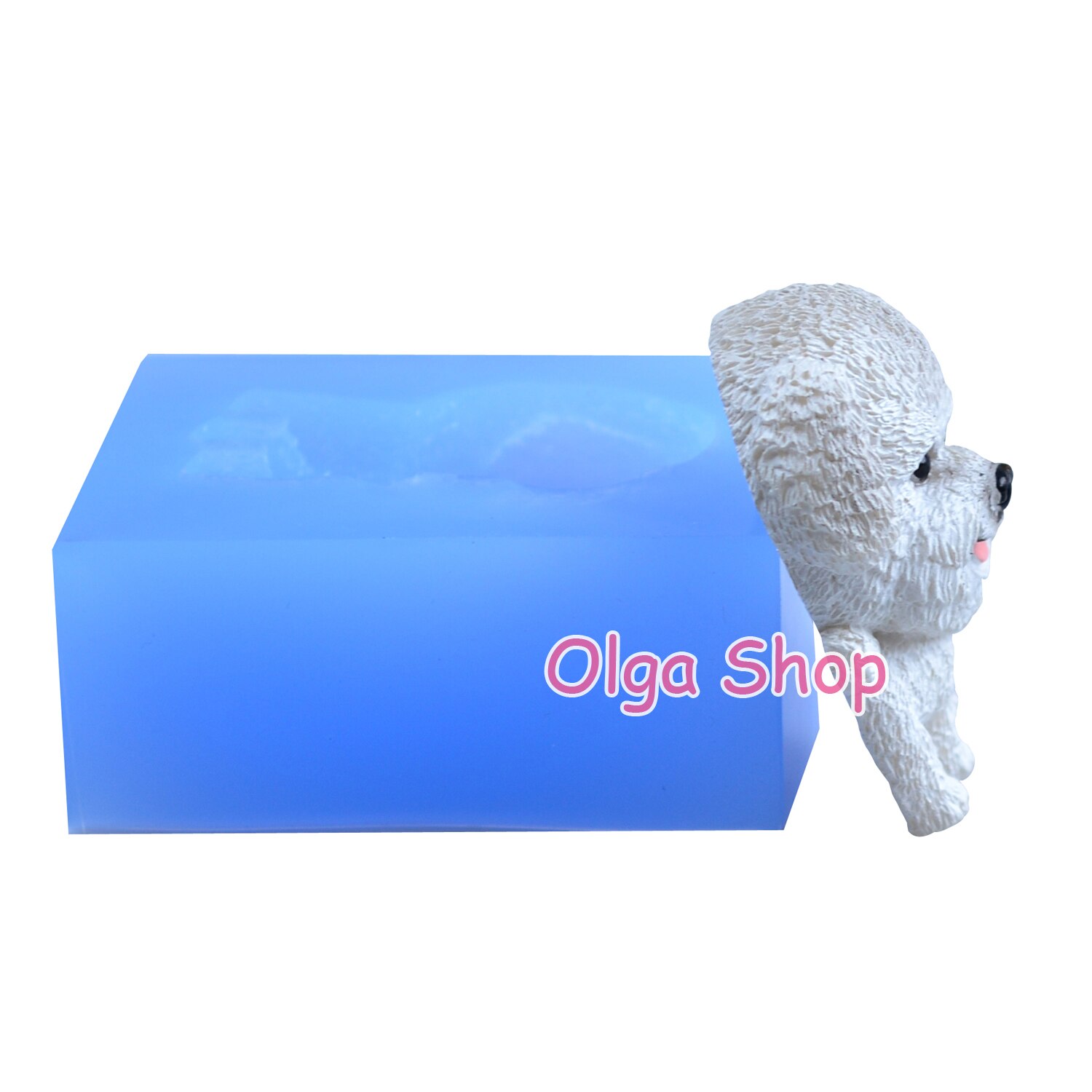 DYL793 Bichon Frise perro silicona molde Animal pastel decoración caramelo Chocolate Fondant resina polímero arcilla jabón hecho a mano