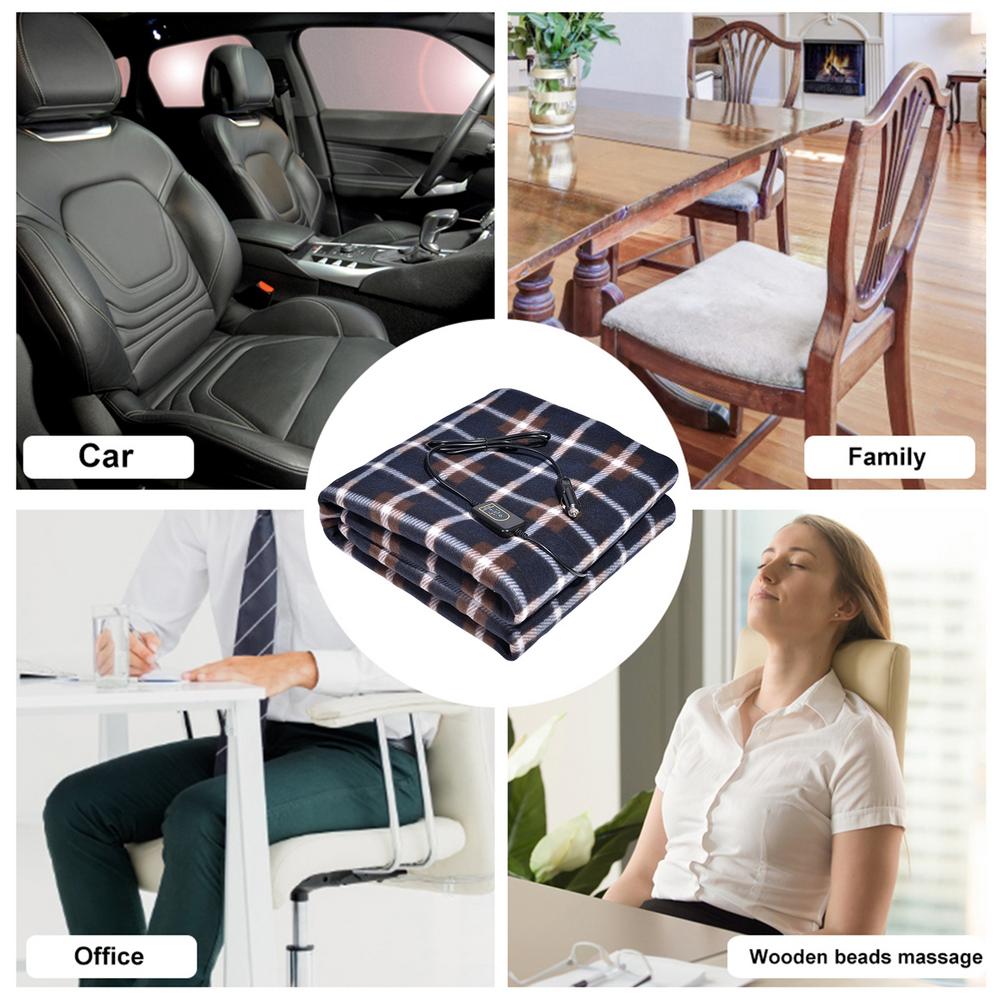 Car Heating Blanket 12V Electric 3 Speeds Warm Heated Blanket