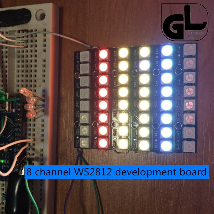 8 Kanaals WS2812 5050 Rgb Led Verlichting Ingebouwde Full Color-Driven Development Board
