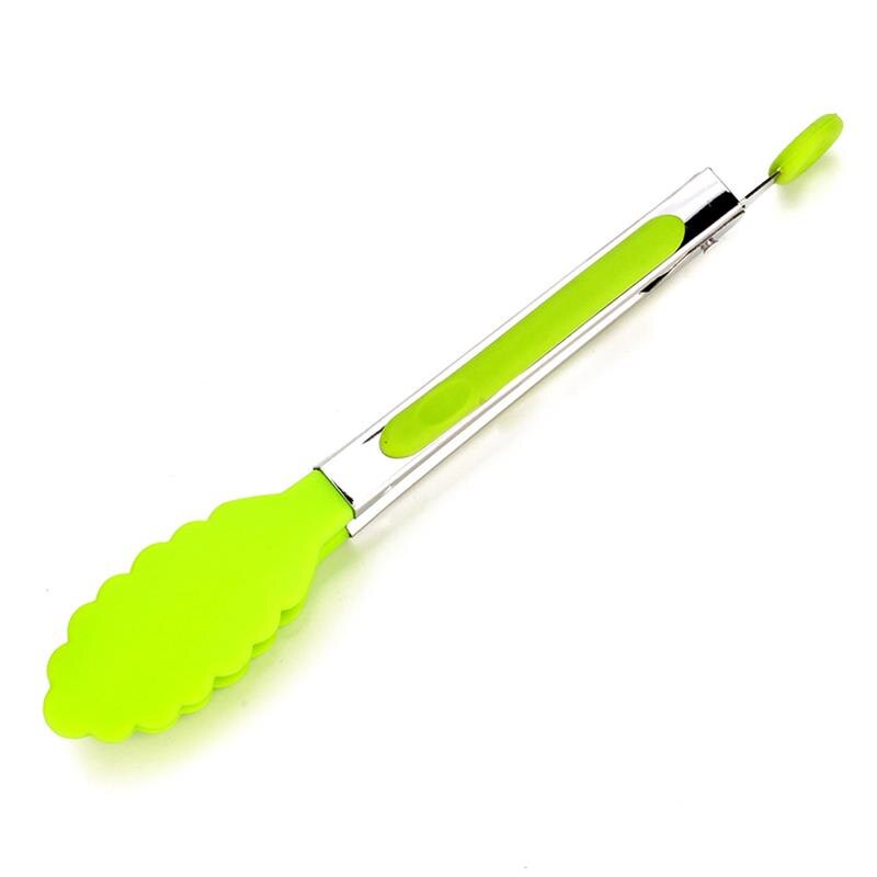 Kitchen Clip Barbecue Tool High-temperature Silicone Nylon Food Clip Stainless Steel Silicone Bread Clip Kitchen ToolAccessories: green