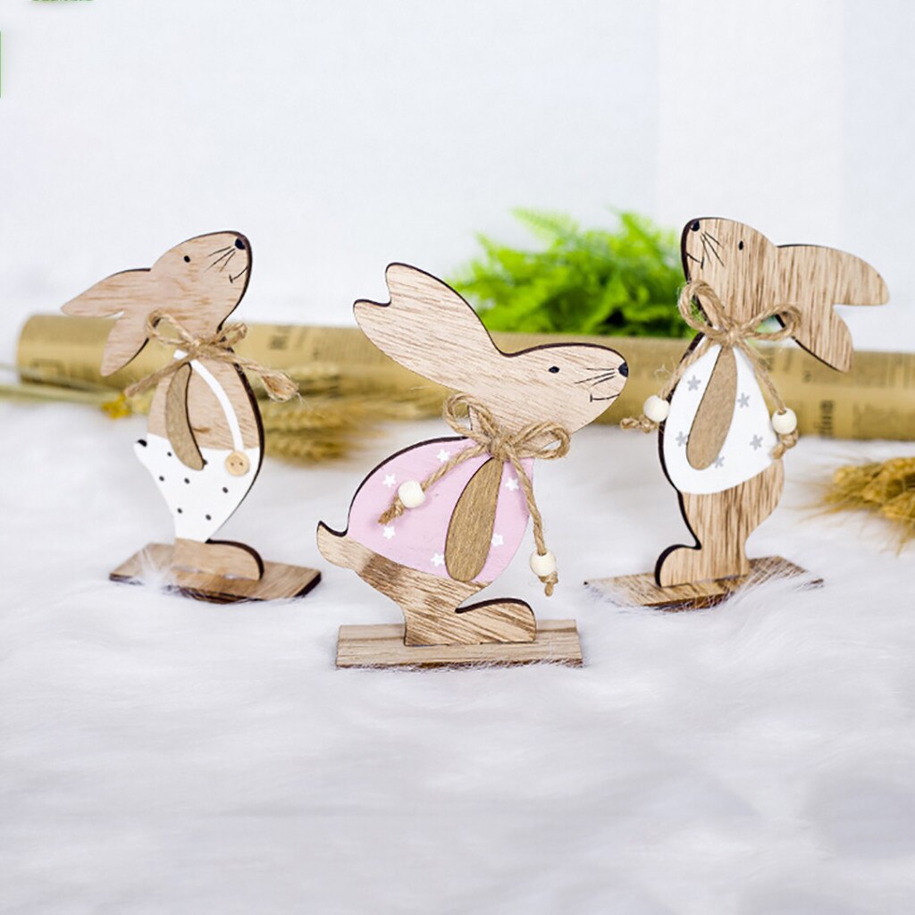 Paasdag Bunny Mooie Pasen Decoraties Konijn Houten Ambachten Diy Hanger Party Ornament Levert Tafelblad # J20