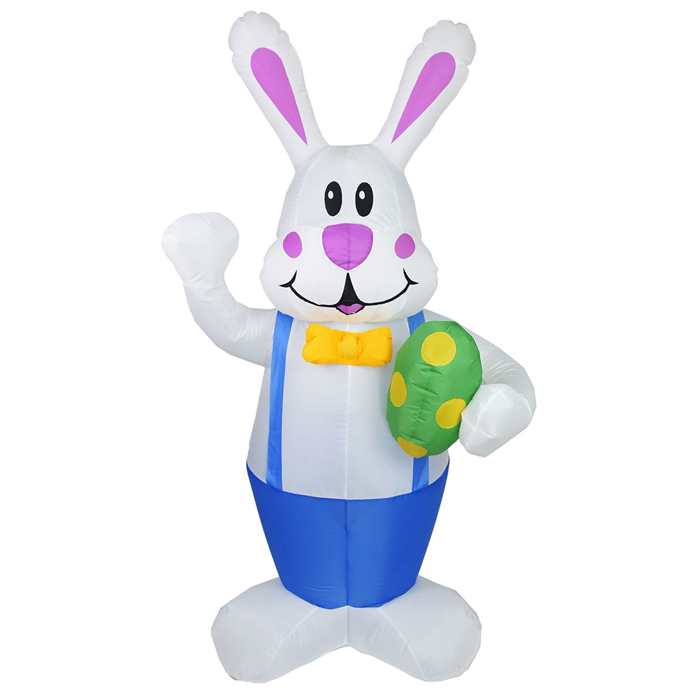 Inflatable Easter Swing Rabbit Toys with Build-in LED Luminous Bunny Decor 2022 for Home Outdoor Party Prop US/UK/AU/US Plug