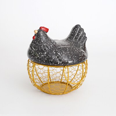 Ei Fruit Keramische Opslag Mand Met Deksel Grote Capaciteit Mesh Metalen Houder Keuken Benodigdheden Kip Ornament Organizer Container NIEUW: 4