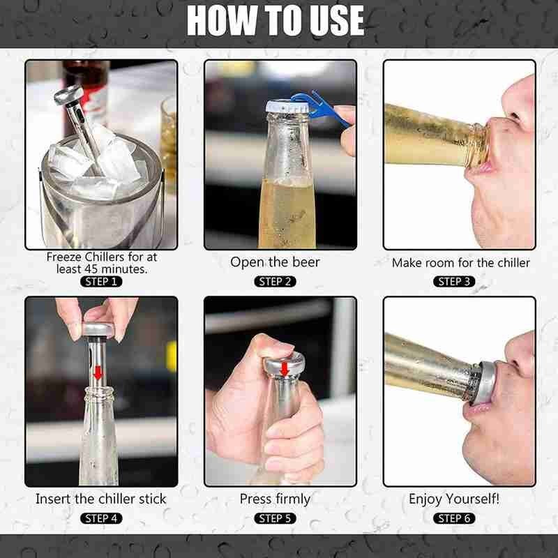 Steel Beer Stick 1pc Portable Beer Cooling Stick Ice Wine Stick Drinks Cooling Stick 17.3*3.5cm / 20.5*3.5cm