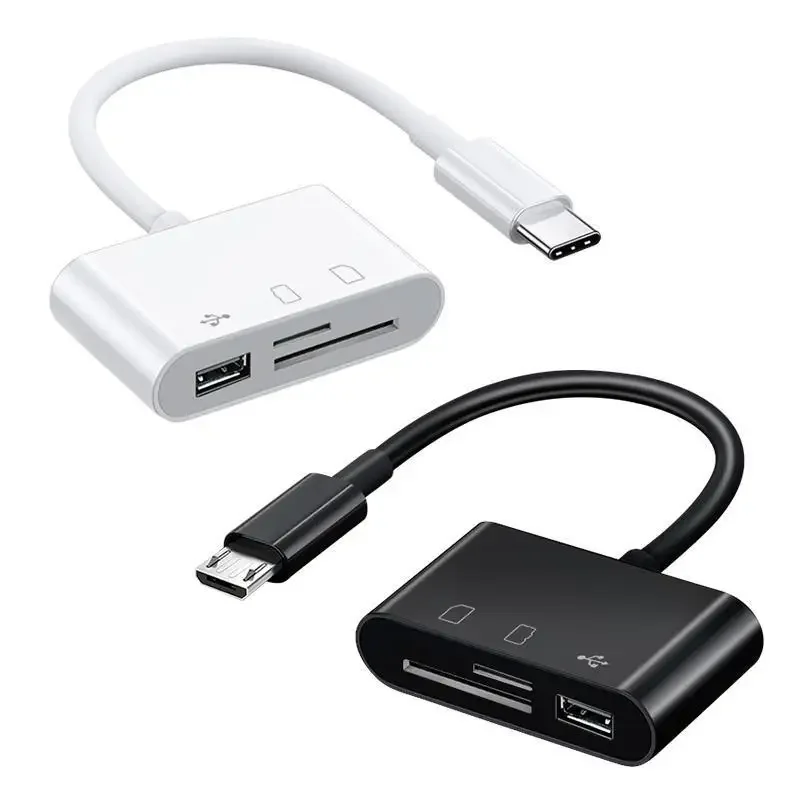 Micro Three-in-one Card Reader Android To TF/ SD/USB Interface To Connect To Camera U Disk SD TF Card USB 2.0
