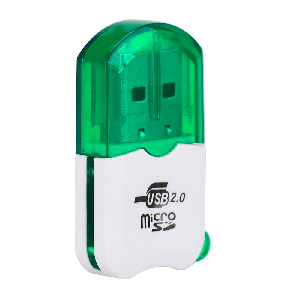 High Speed Mini USB 2.0 Micro TF T-Flash Memory Card Reader Adapter # T2: green