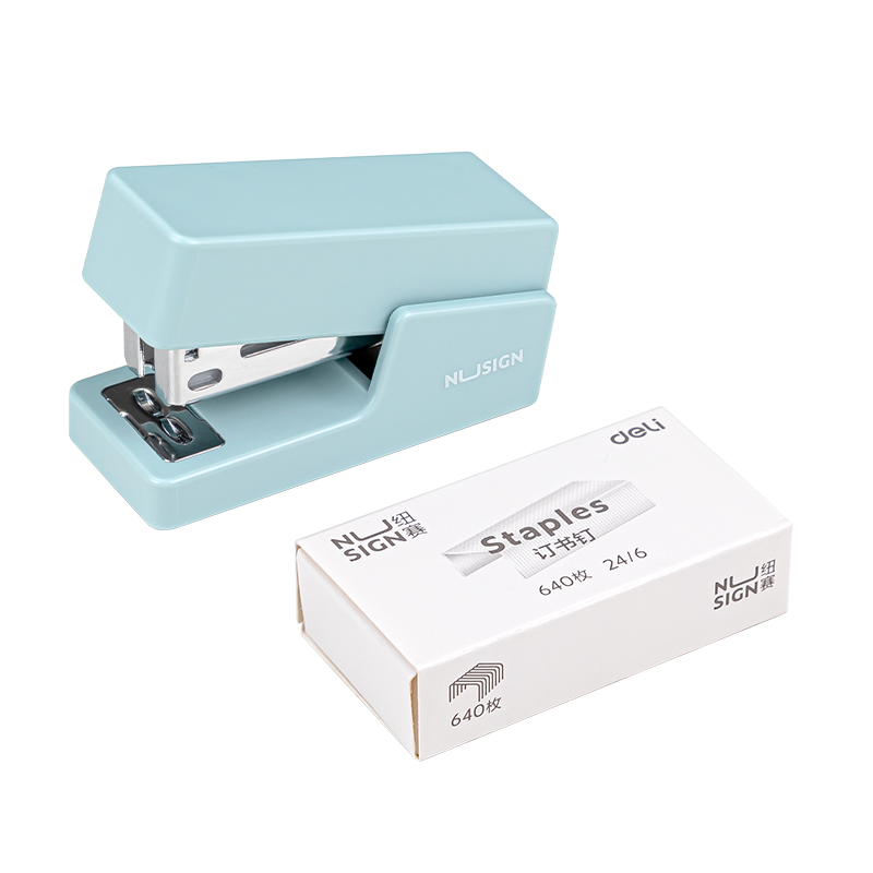 Deli Nusign Mini Small Stapler Portable Office Hand-held Labor-saving Stapler Binding Tool Students Stationery Accesorries