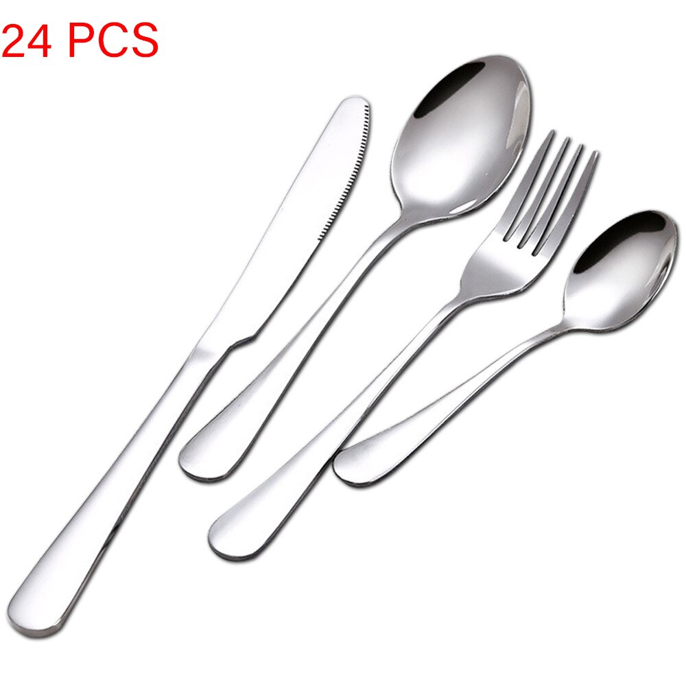 24 Stks/set Goud Bestek Zilverwerk Set Steak Mes Vork Lepel Theelepel Noble Wedding Party Reizen Thuis Luxe Bestek Set: Without boxC