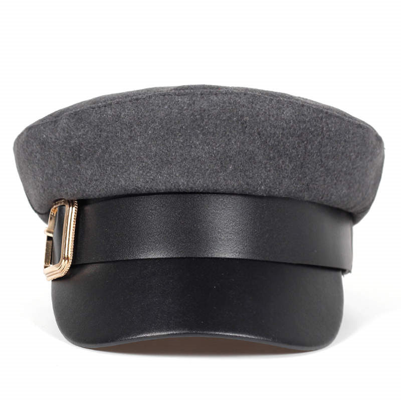Kvinder mænd baret kasket unisex vinter varme hatte kvindelige baretter street style fede hatte til: Grå