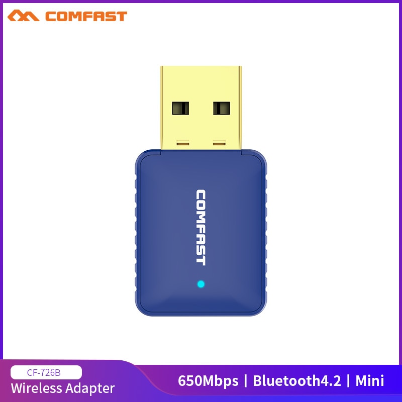 Comfast CF-726B Draadloze Wifi Adapter 650Mbps Antenne Dongle Ontvanger 2.4G & 5.8Ghz Netwerk Lan Card Usb Bluetooth 4.2