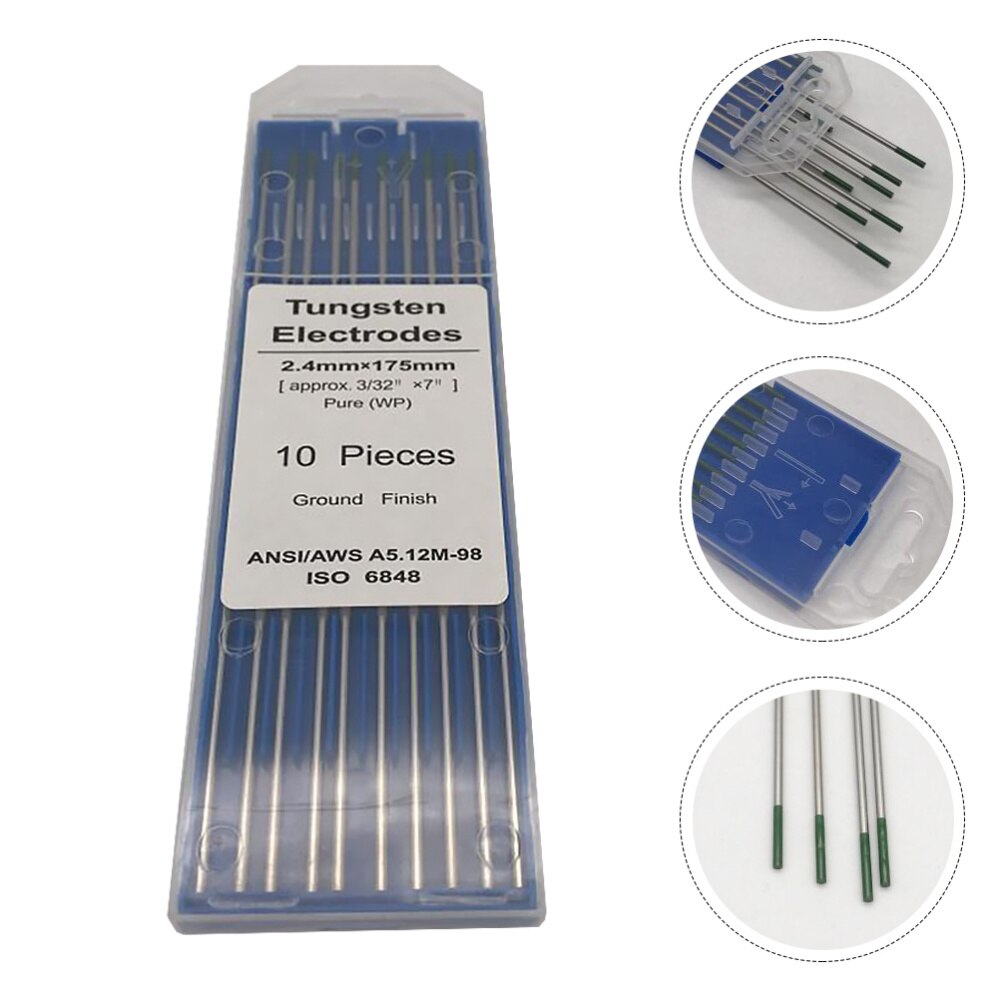 1 Pack Pure Tungsten Electrodes WP Durable Ground Finish Tungsten Electrode Welding Electrode for Arc Welding TIG: Silver 6