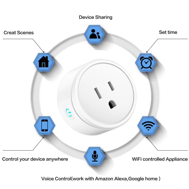 4 Stuks Draadloze Wifi Smart Socket Stekker Smart Home Outlet Switch Us Plug Slimme Timing Outlet Voice Google Telefoon app Controle