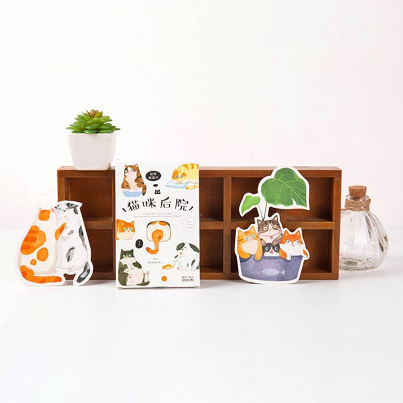 Tarjeta Postal pintada a mano con forma de gato, para patio trasero, estilo grafiti pintado a mano, pequeña, fresca, con forma de Animal lindo