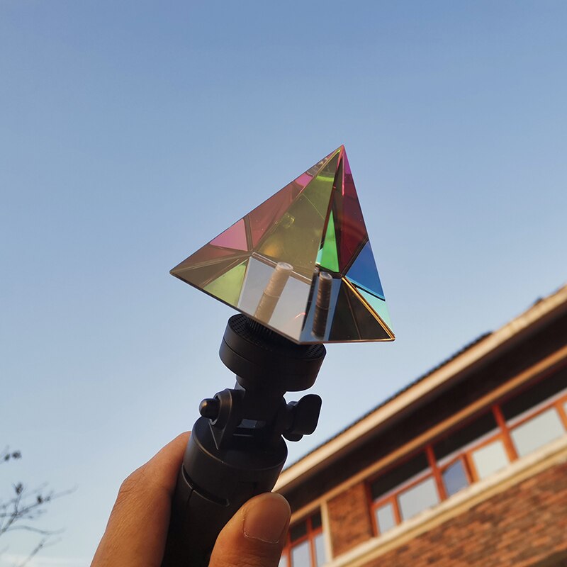 Pirámide de cristal colorida para manualidades, prisma del arco iris egipcio para fotografía