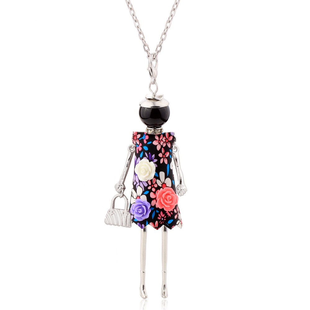 Verklaring Ketting Hanger Leuke Sieraden Lady Lange Ketting Vrouwen Bloem Charms Hanger Bohemian Maxi Accessoire