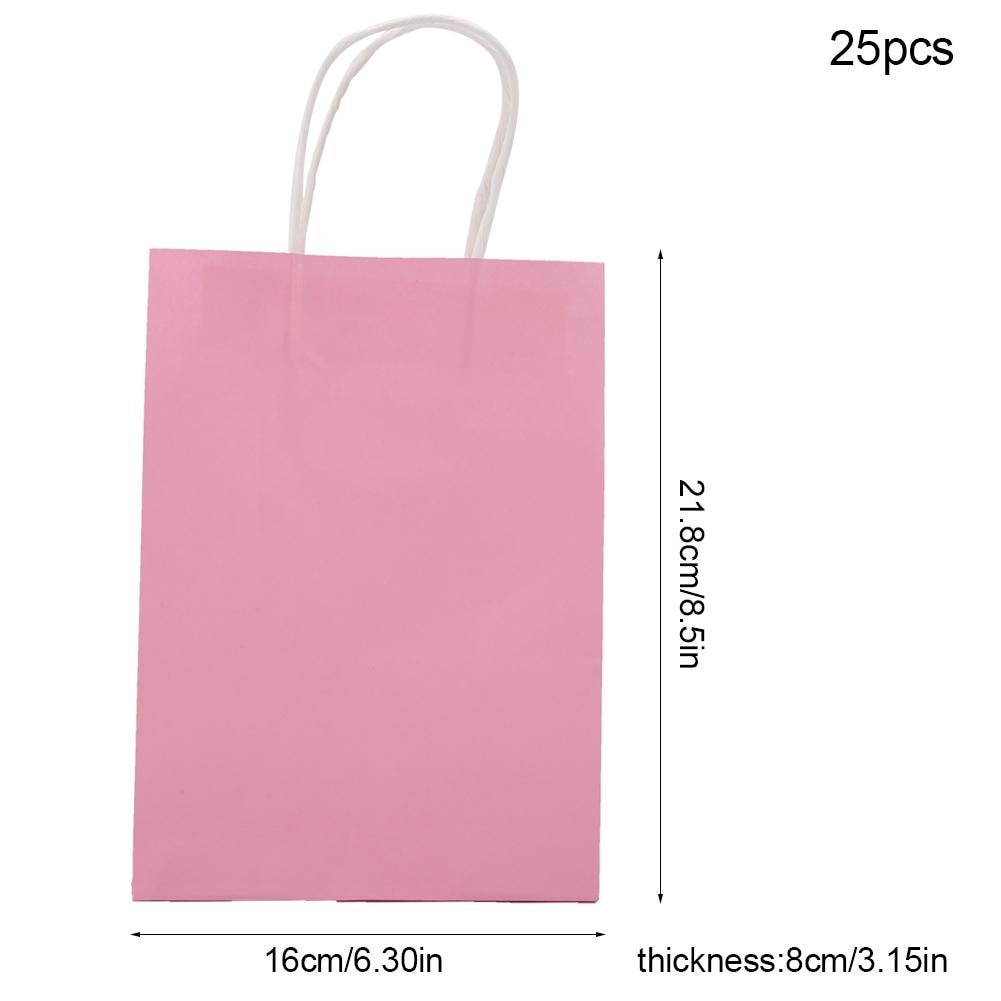 25 Stks/pak Bag Kraft Verpakking Handvat Papier Opbergtas Voor Bruiloft Snoep Gunst Tas Met Handvat Verpakking Bag kerst