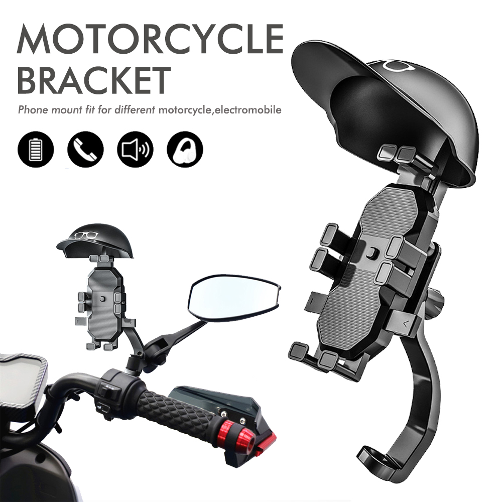 Soporte para casco de teléfono móvil con pulpo a prueba de lluvia para motocicleta, paraguas para bicicleta, soporte para teléfono, Mini sombrilla creativa, parasol