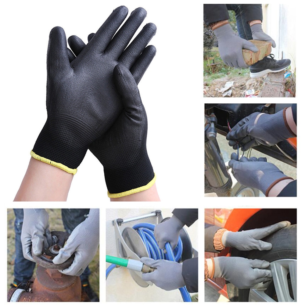 Safety Work Gloves Dust-free Electronic Nylon Rubber Dipping Coating Precise Assembling Comfortable Anti-static