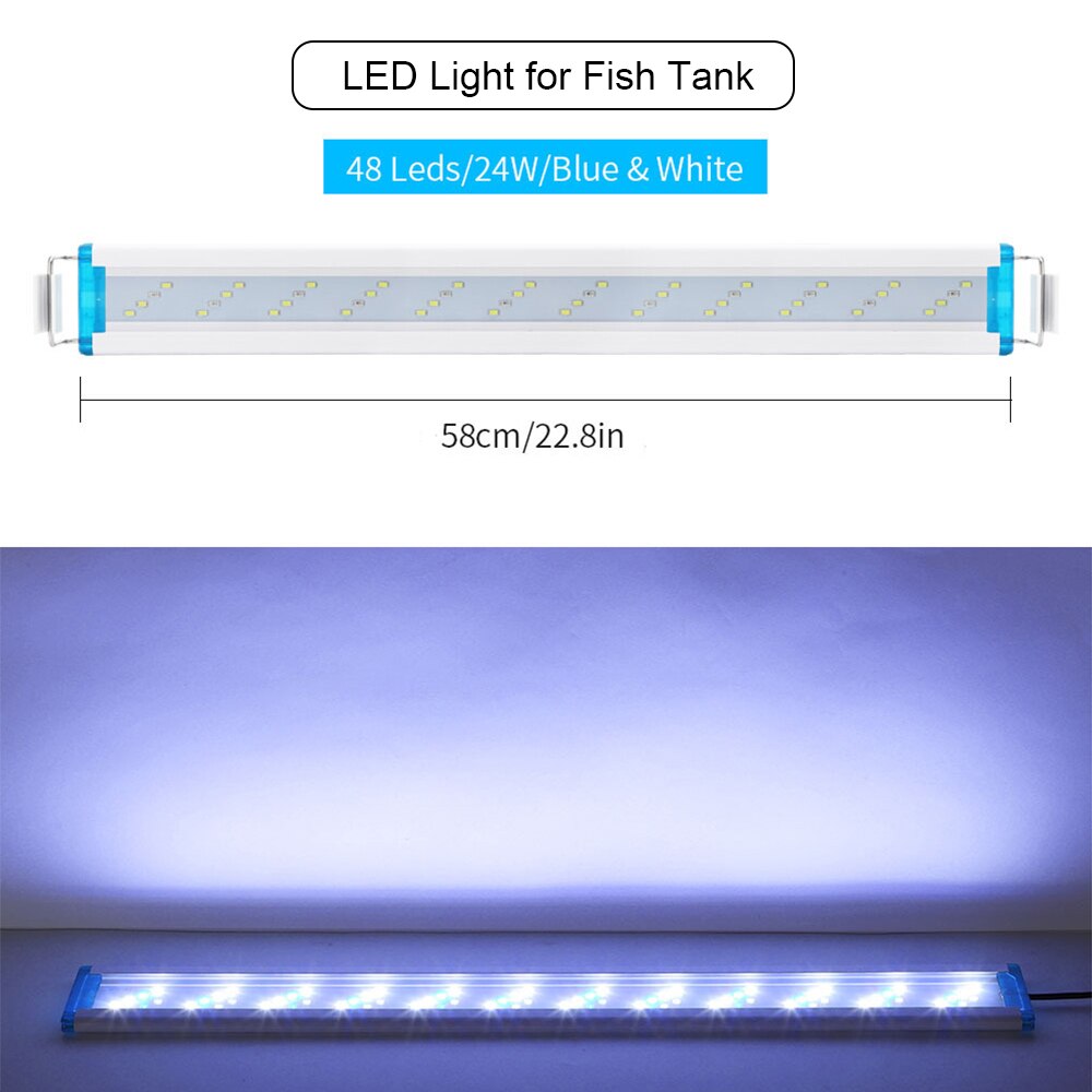 Aquarium Light LED Waterproof Fish Tank Light Underwater Fish Lamp Aquariums Decor Lighting Plant Lamp 18-58CM