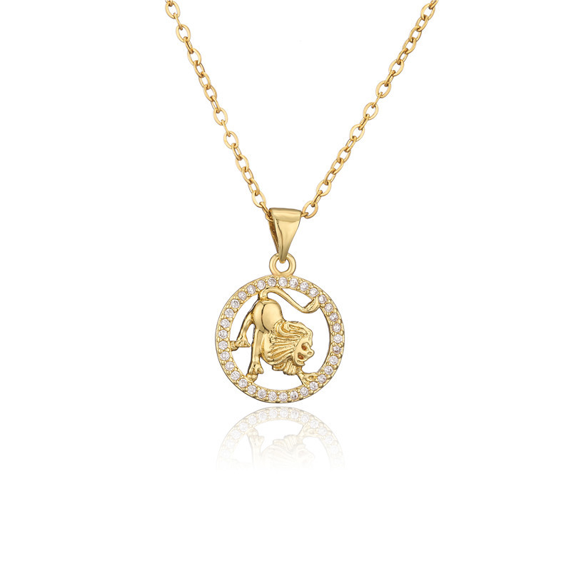 Trendsmax 12 Sterrenbeeld Sterrenbeelden Hangers Kettingen Voor Vrouwen Mannen 585 Rose Goud Mannelijke Sieraden Mode Verjaardagscadeautjes GPM16: 12