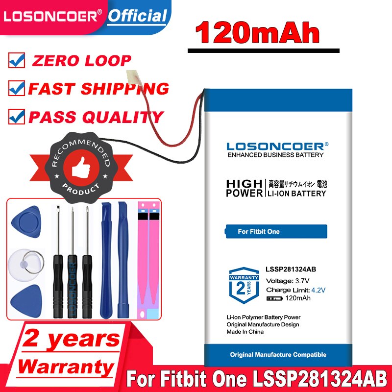 LOSONCOER oben 100% Neue 120mAh WL-FBT06 Batterie für Fitbit eins LSSP281324AB auf Lagerbier